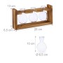 Relaxdays Reagenzglas Vase Glas Kiefernholz Natur Transparent mit Ständer 13 cm x 28 cm x 6,5 cm_4