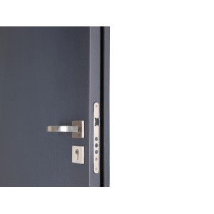 Pordo Stahl-Nebeneingangstür G1, Anthrazit, Anschlag links, mit Drückergarnitur und Profilzylinder.