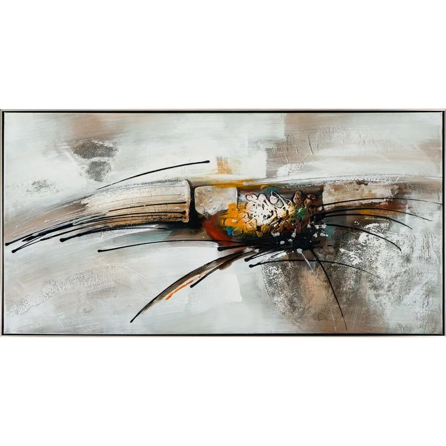 Art Universe Leinwandbild Farbmelodie in Erdtönen 72 x 142 cm