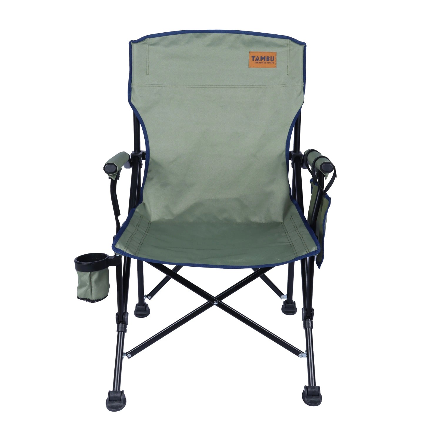 TAMBU Campingstuhl NADIRA Faltbar bis 120 kg mit Getränkehalter und Tasche
