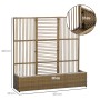 Outsunny Blumenkasten mit Spalier PE-Rattan Stahl 103L x 103B x 29H cm Sand_3