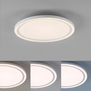 Weiße LED Deckenleuchte Just Light Bedging, Ø 40cm, mit verschiedenen Lichteinstellungen.