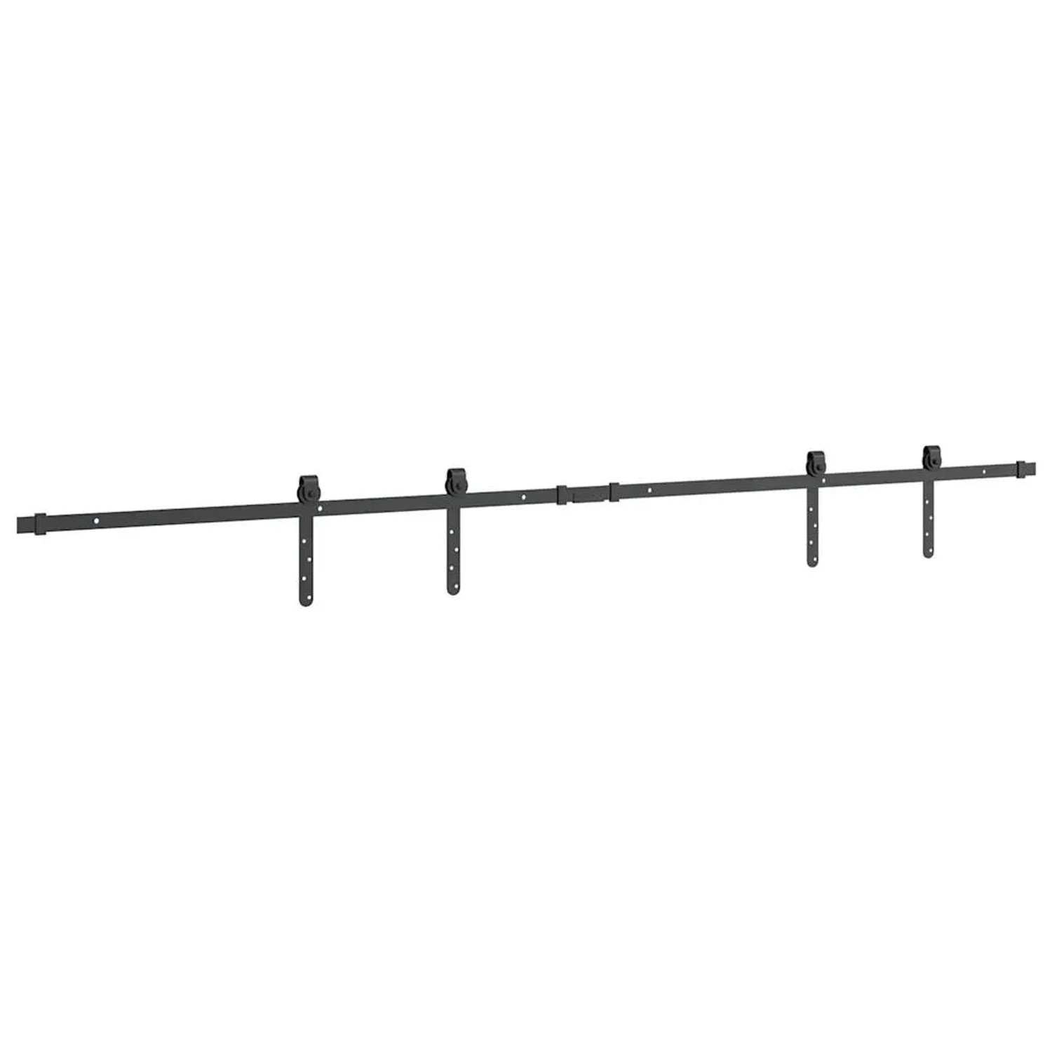 vidaXL Schiebetürbeschlag Set, 200 cm, Karbonstahl, für Schranktüren.