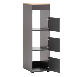 Schildmeyer Hochschrank Solea, anthrazit, mit 3 Türen und Einwurfschächten für Wäsche.