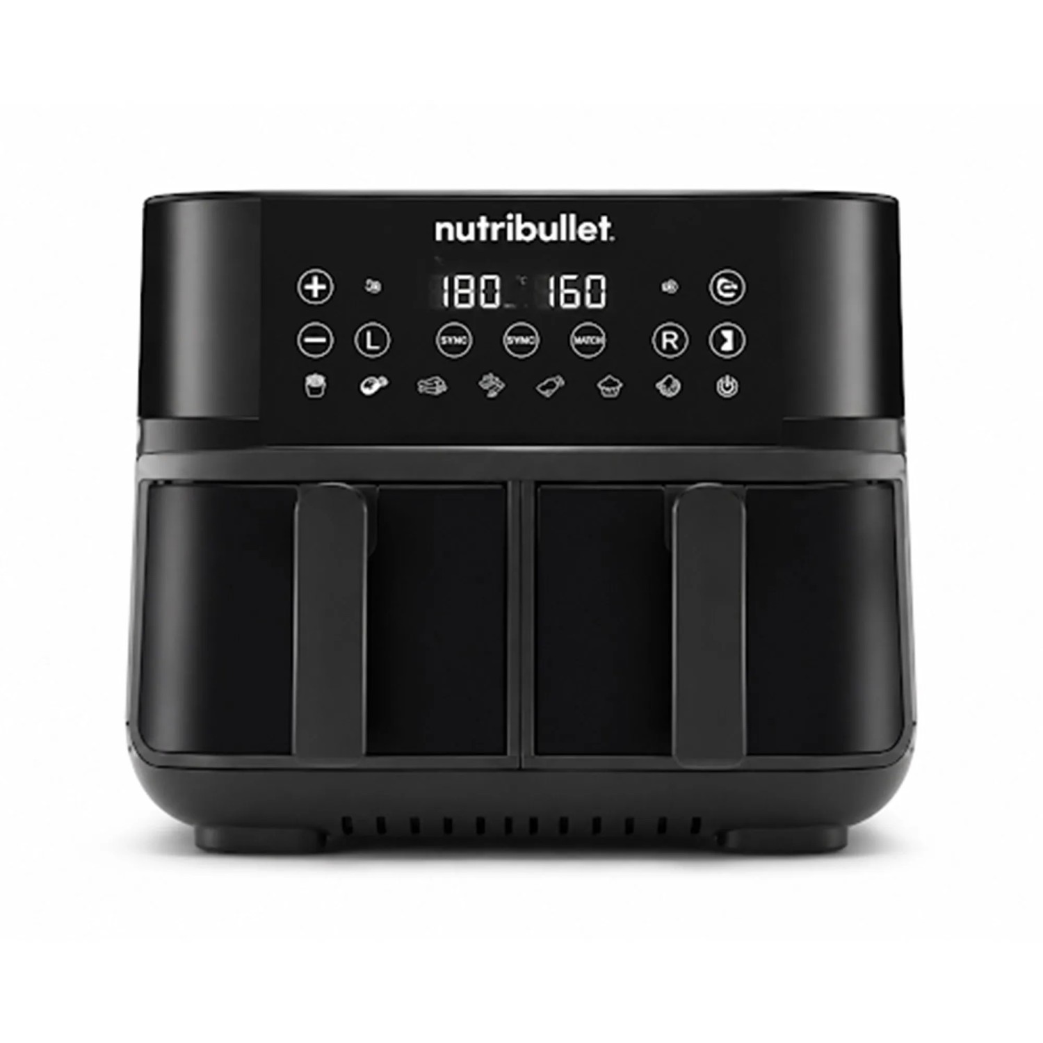 Nutribullet Heißluftfritteuse Airfryer Twin Drawer NBA081B Schwarz Double Drawer