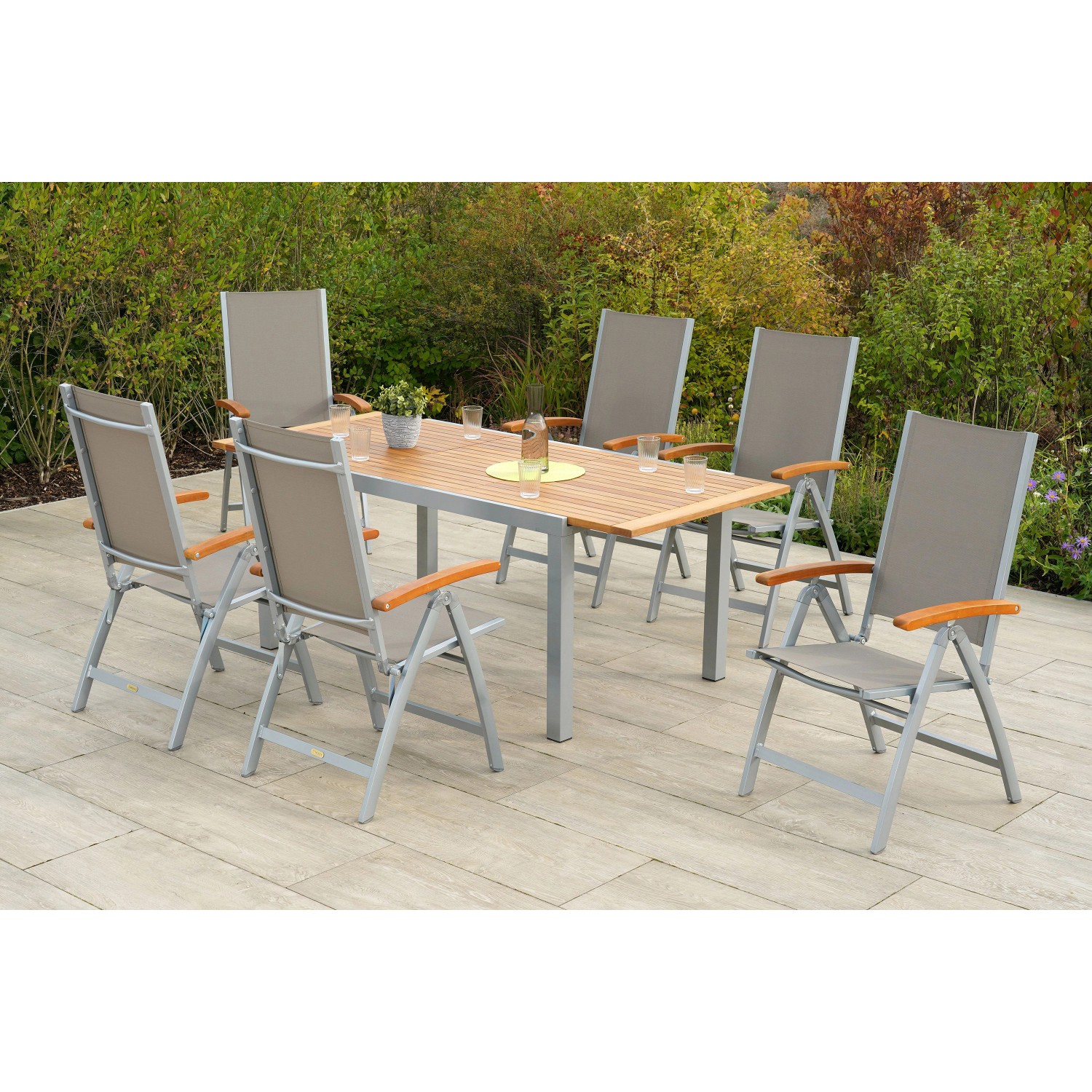 Thumbnail - Merxx Naxos Set 7-tlg. Gartentisch 150 x 90 cm