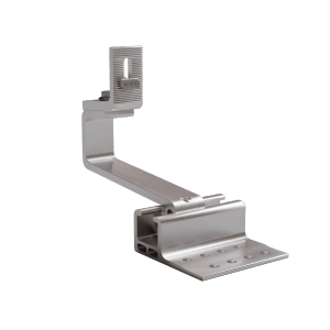Verstellbarer SolMount Dachhaken aus Aluminium für Solaranlagen.