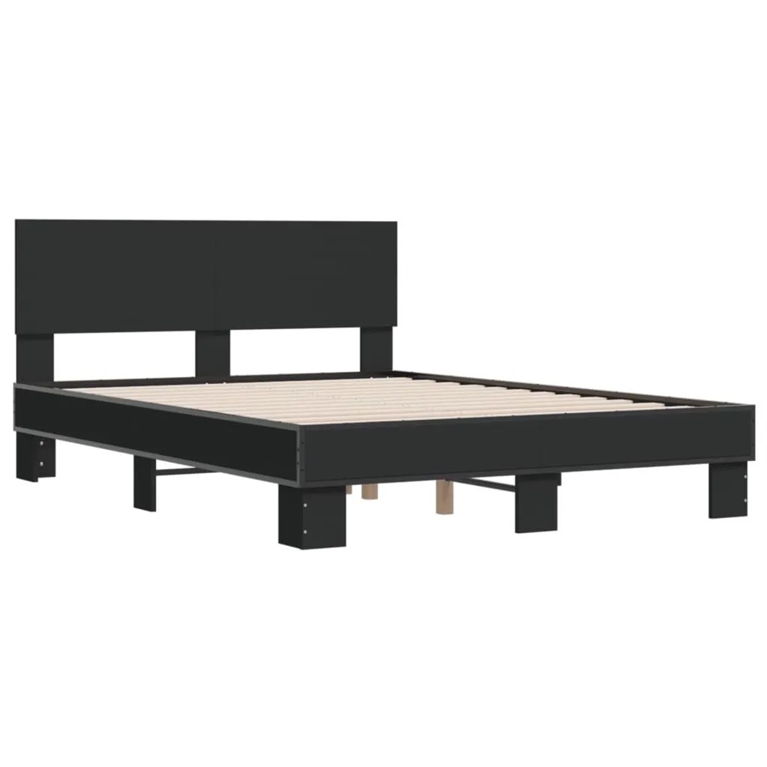 vidaXL Bettgestell Schwarz 135x190 cm Holzwerkstoff und Metall 3280207 günstig online kaufen