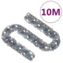 Silberne 10 m LED-Weihnachtsgirlande aus PVC mit warmweißen Lichtern für festliche Dekoration.
