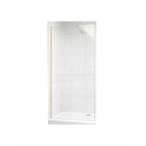 Duschparadies 200cm Wandprofil mit Stabilisierungsstange Stabilisator 90cm Für 6-8mm Glas Walk-in Dusche Glas Seitenwand Gold Gebürstet