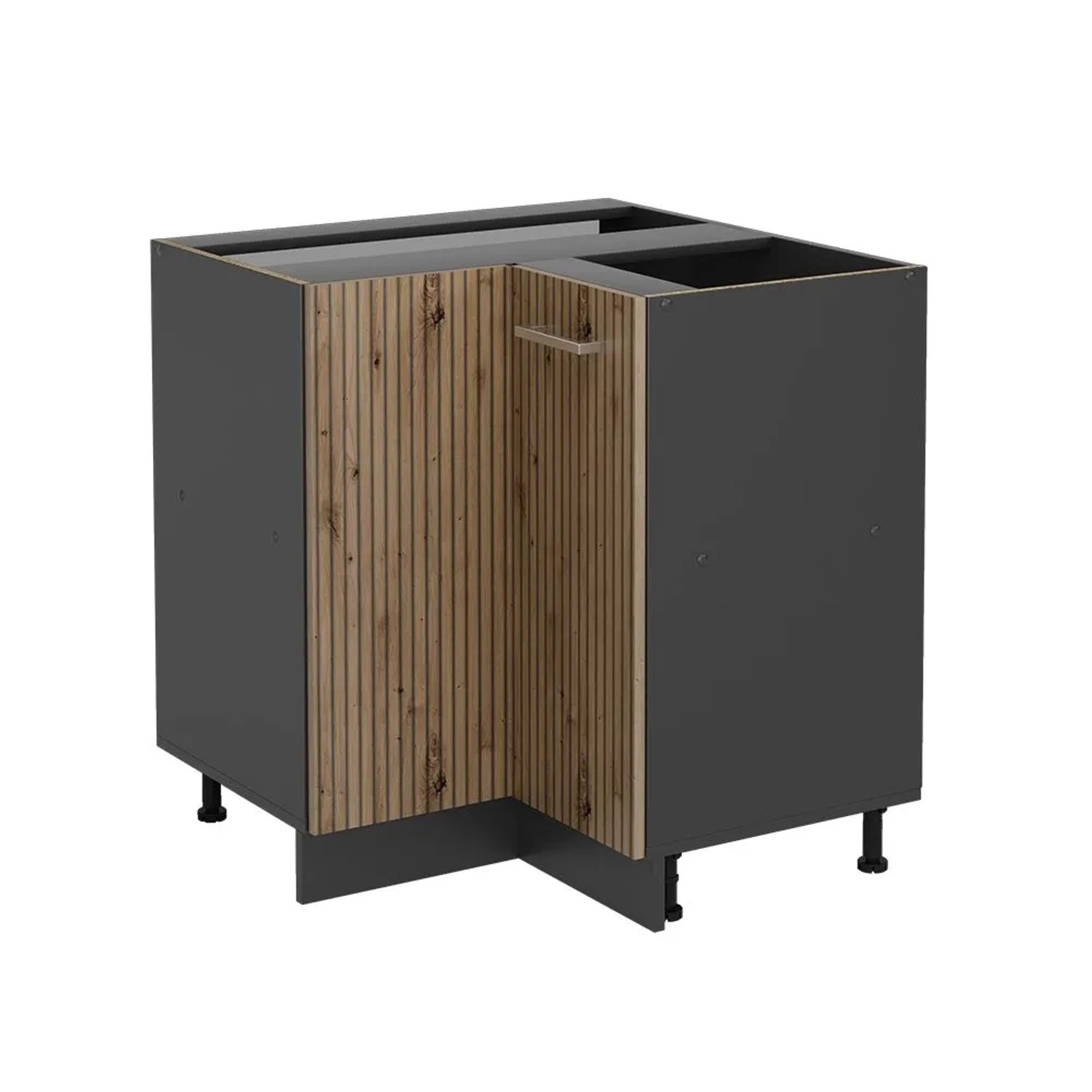 Vicco Eckunterschrank R-Line Artisan-Eiche Anthrazit 76 cm ohne Arbeitsplatte