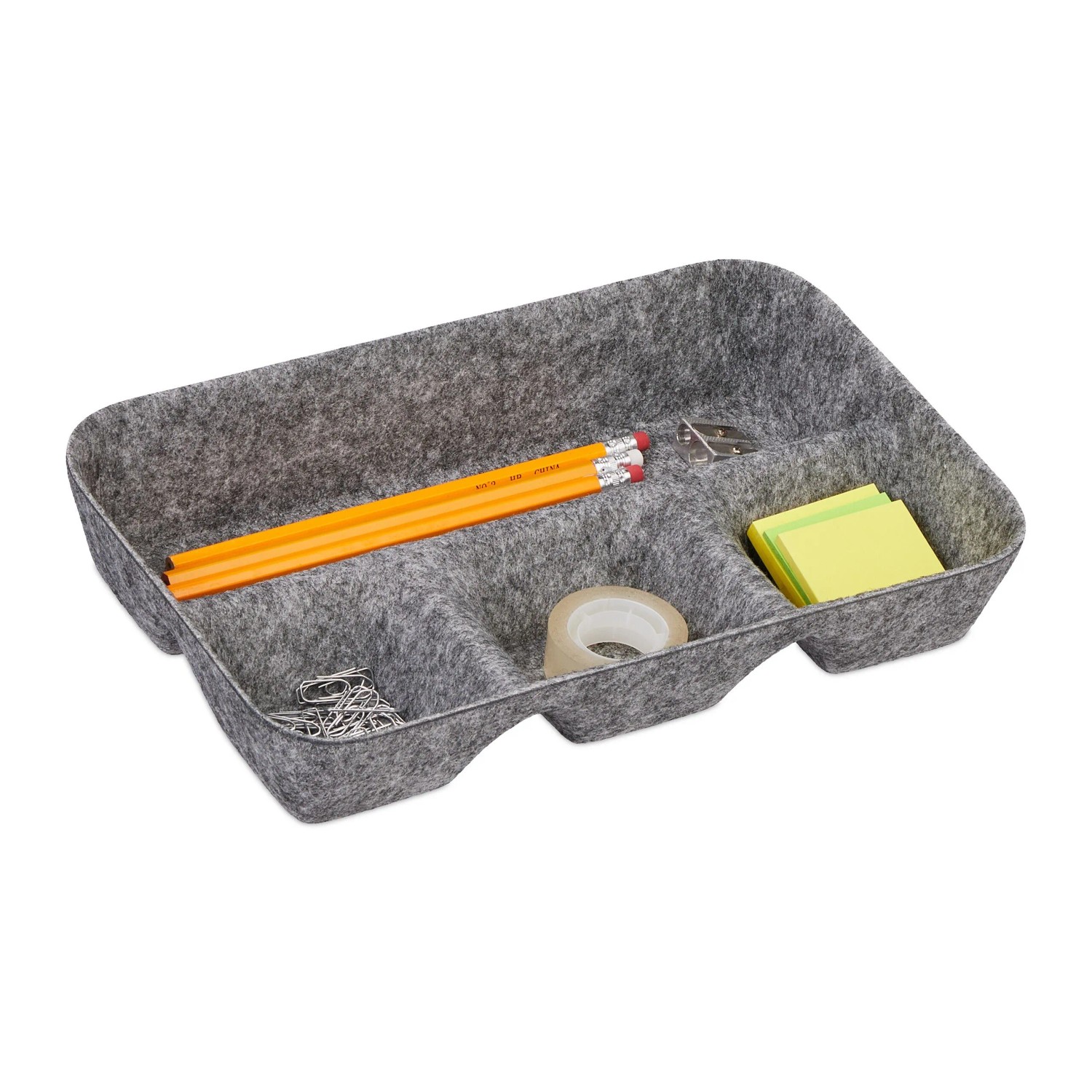 Relaxdays Schubladen Organizer Filz Hellgrau 29,5 cm x 19 cm x 5,5 cm 120 g