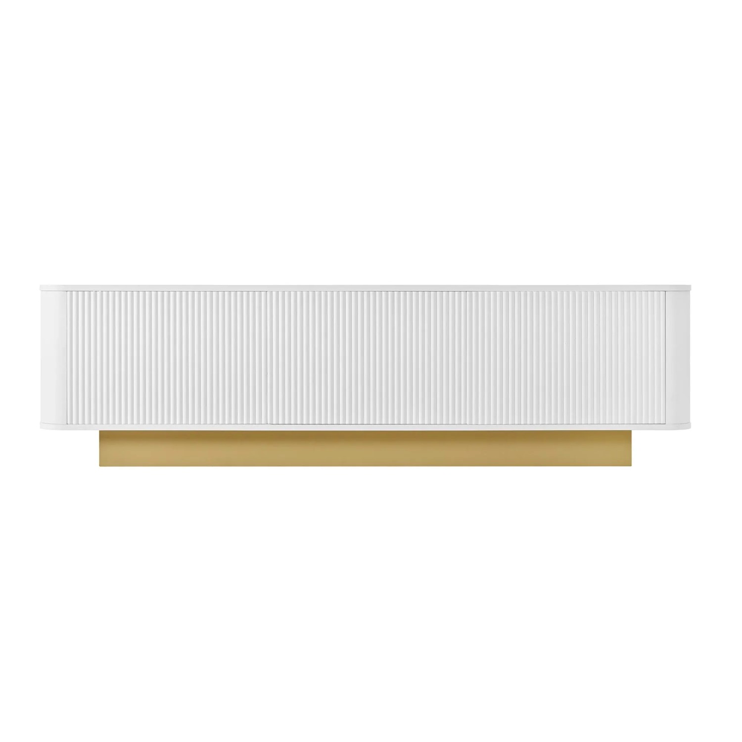 okwish TV Schrank mit Stauraum Kabelmanagement Texturfront 170x40.5x47cm Weiß
