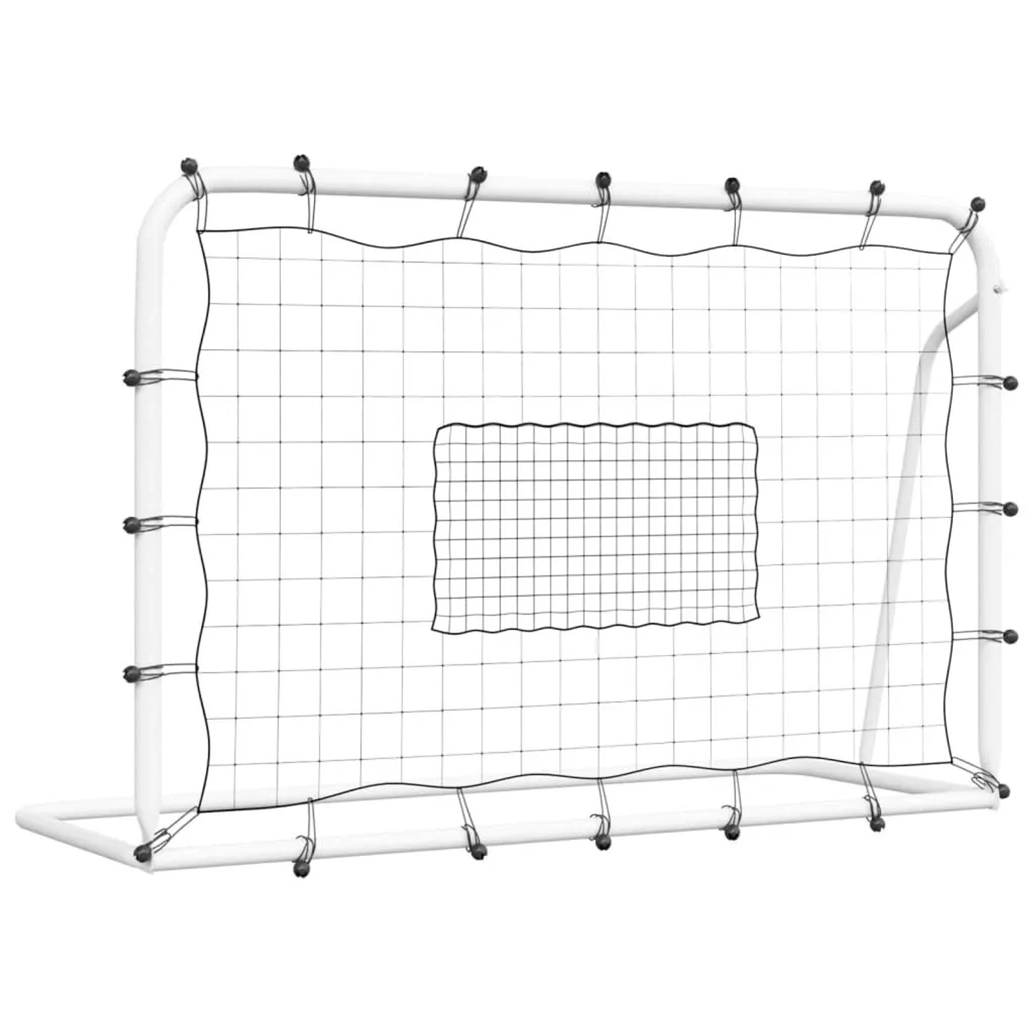 vidaXL Fußball-Rebounder Weiß & Schwarz 184x61x123 cm Stahl & PE 93735