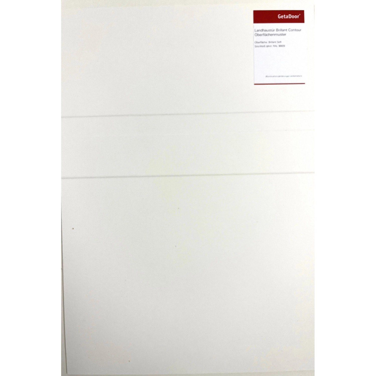 GetaDoor Handmuster Designserie Brillant Contour Sira Weiß RAL9003