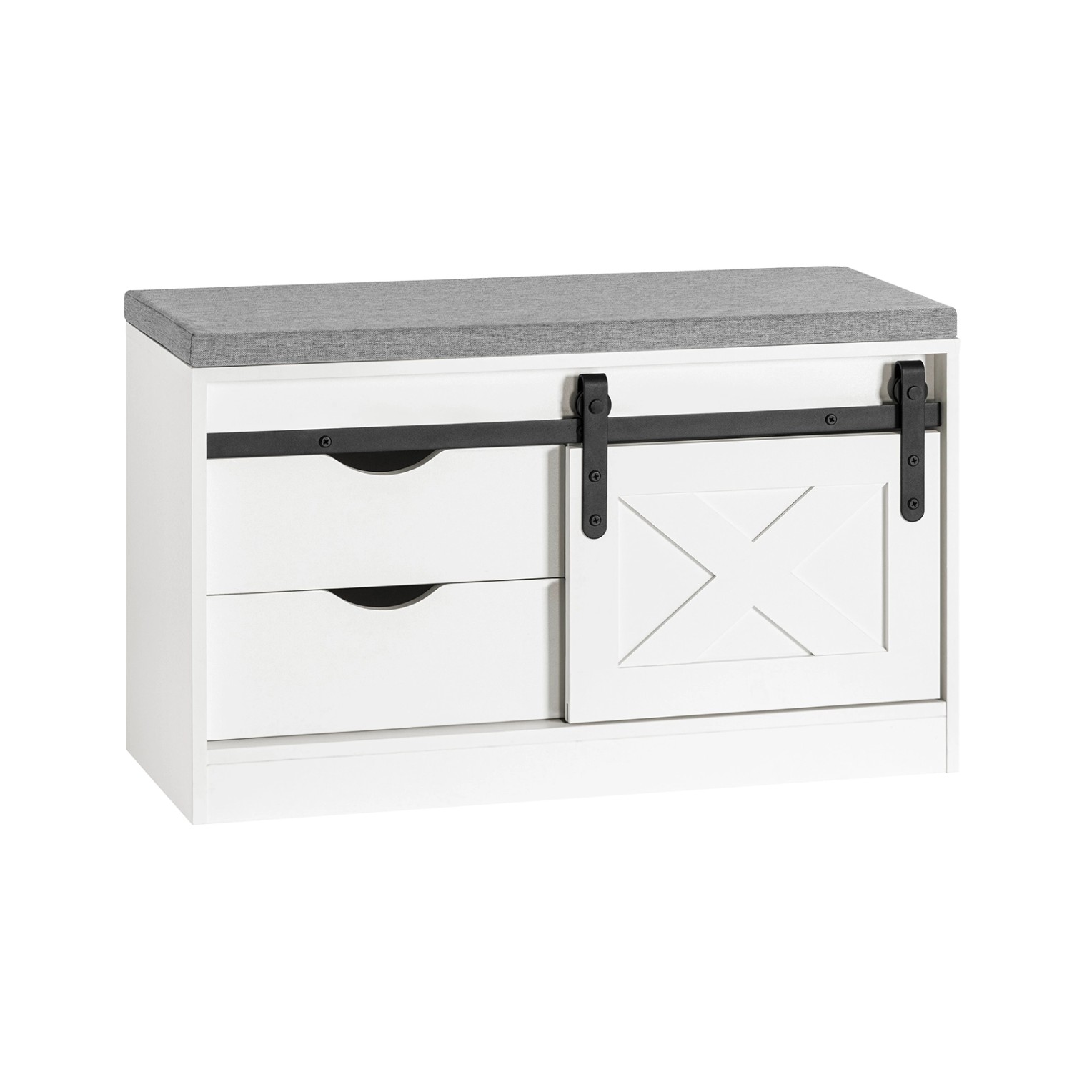 SoBuy Sitzbank mit Stauraum Schuhbank Dielenbank Weiß 80cm FSR153-W günstig online kaufen