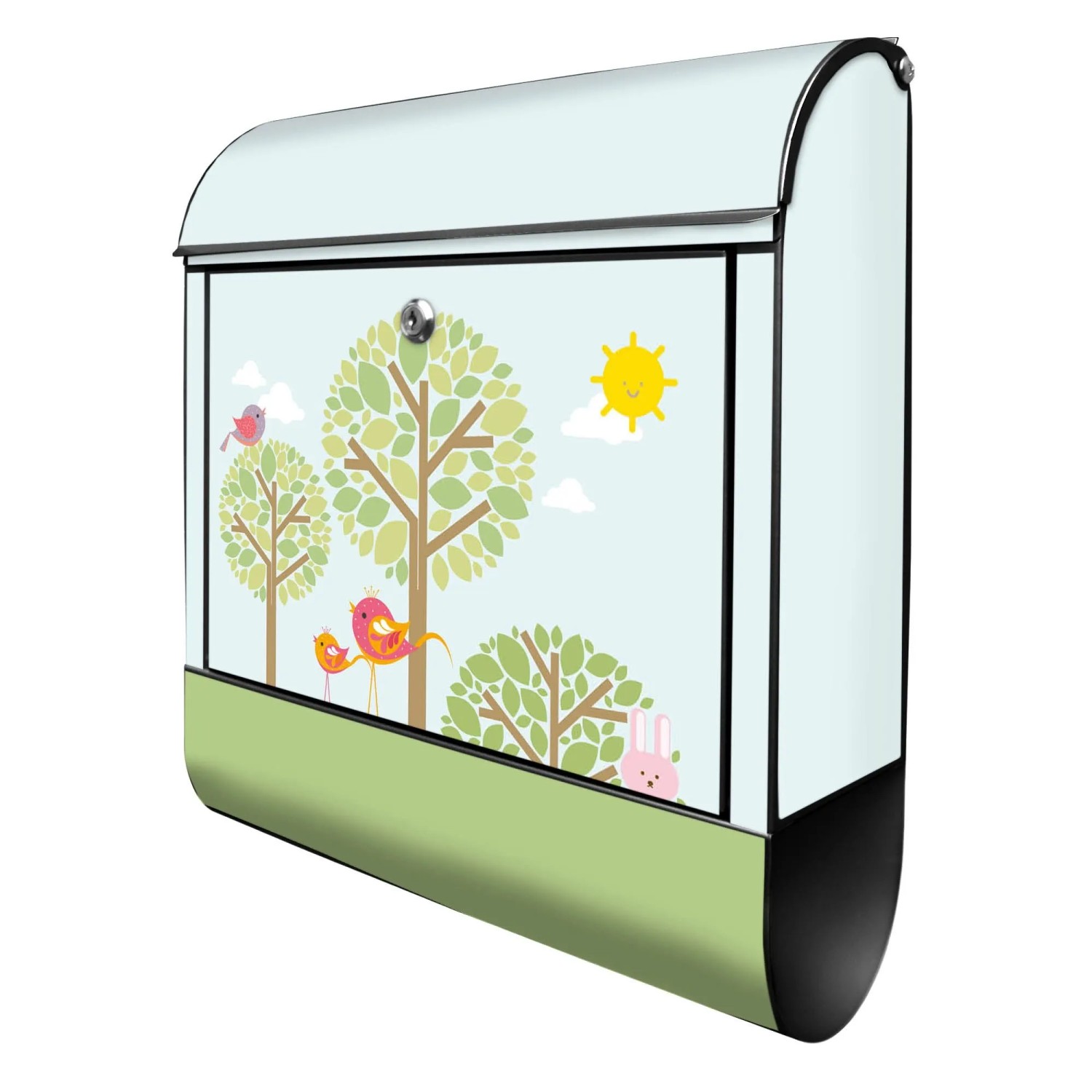 Banjado Design Briefkasten Schwarz Pulverbeschichtet 39x47x14cm 2 Schlüssel günstig online kaufen