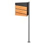 ML-Design Standbriefkasten mit Zeitungsfach und Pfosten, Holzoptik/Anthrazit, freistehend.