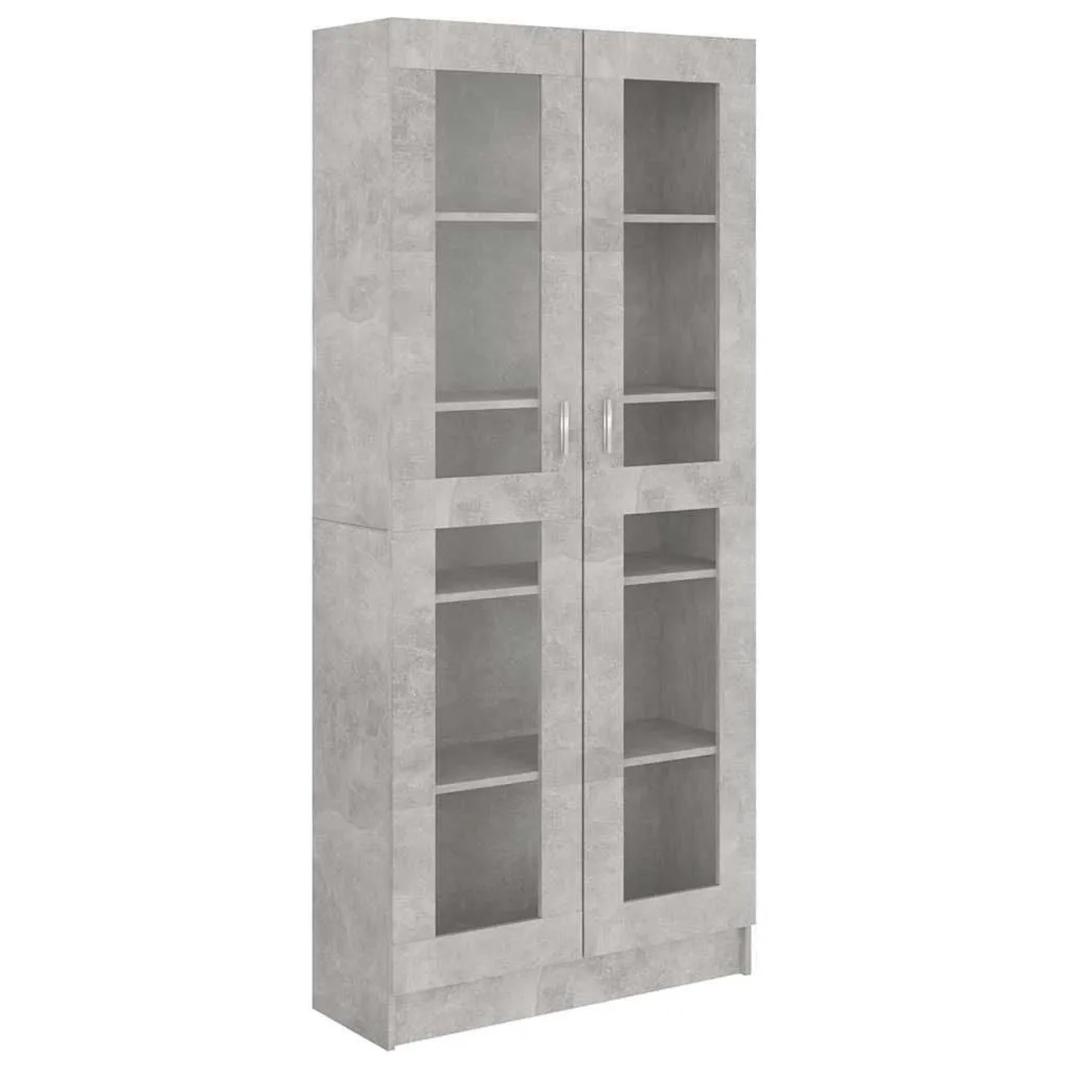 vidaXL Vitrinenschrank Betongrau 82,5x30,5x185,5 cm Holzwerkstoff 802772