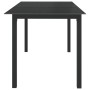 Schwarzer vidaXL Gartentisch (150x90 cm) aus Aluminium und Glas.