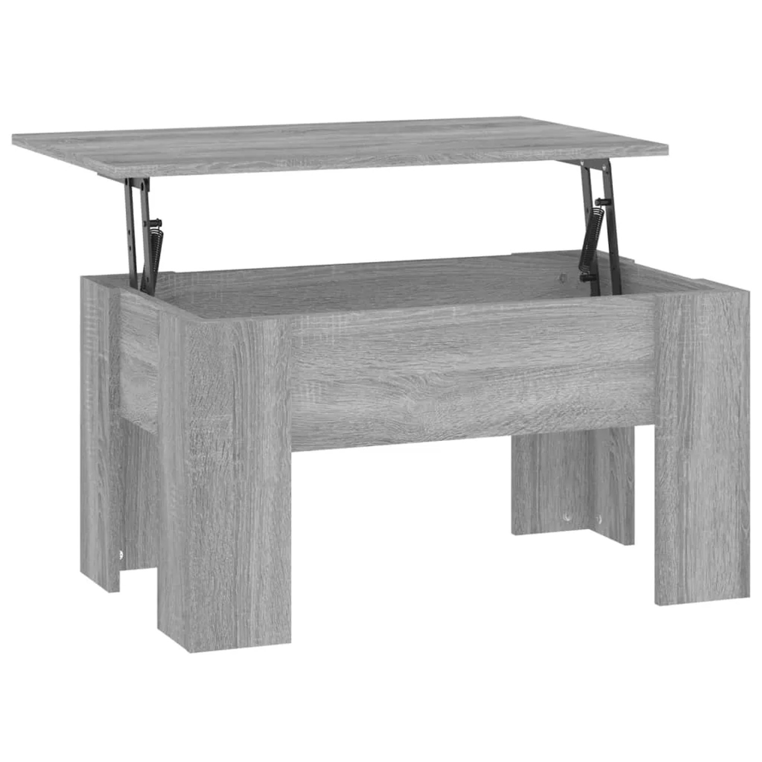 vidaXL Couchtisch Grau Sonoma mit höhenverstellbarer Tischplatte aus Holzwerkstoff.