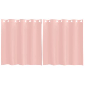 Rosa Voile Vorhänge (2 Stk.) mit Ösen, 140x140 cm, für Fensterdekoration.
