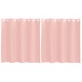 Rosa Voile Vorhänge (2 Stk.) mit Ösen, 140x140 cm, für Fensterdekoration.