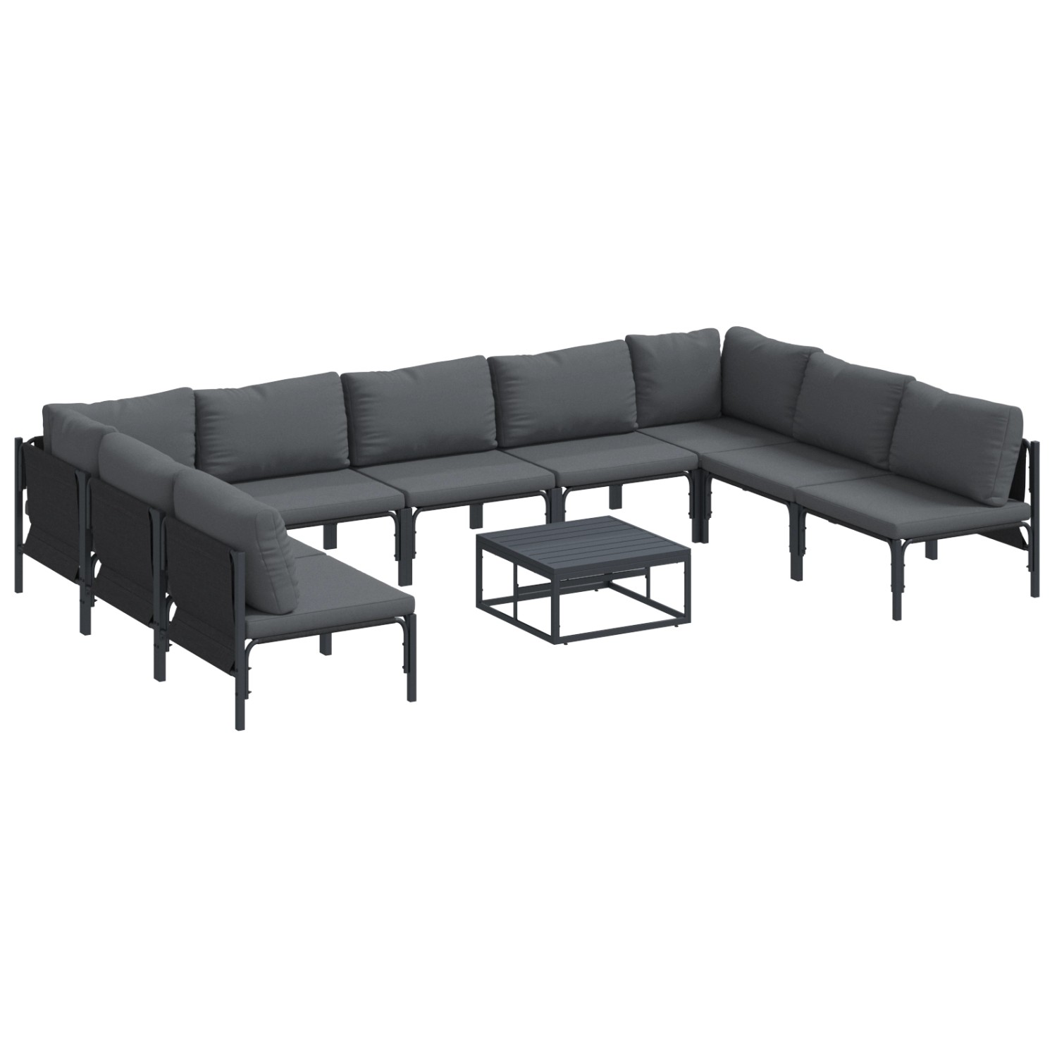 vidaXL Garten-Sofa-Set 10-Tlg Anthrazit Stahl 3379011 günstig online kaufen