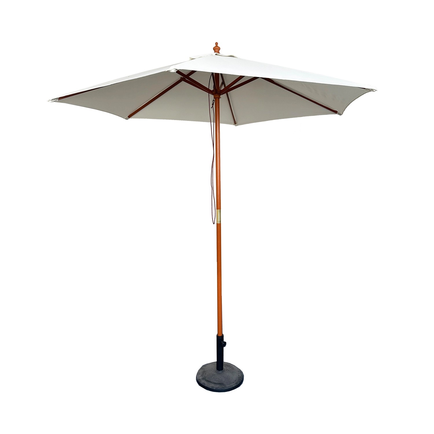 Mojawo Holz Sonnenschirm Gartenschirm Marktschirm Holzgestell Seilzug Beige günstig online kaufen
