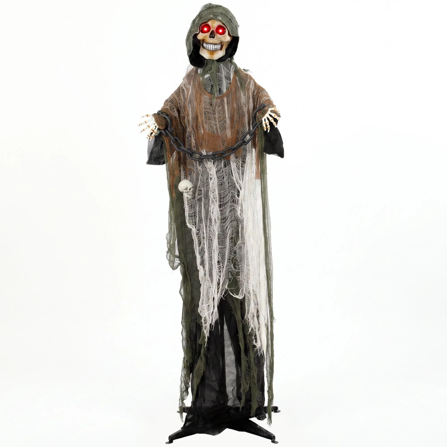 HOMCOM Animierte Halloween-Dekoration Metall Polyester 70 x 18 x 170 cm Schwarz
