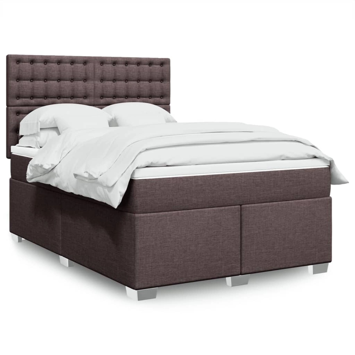 vidaXL Boxspringbett mit Matratze Dunkelbraun 140x200 cm Stoff 3292828 günstig online kaufen