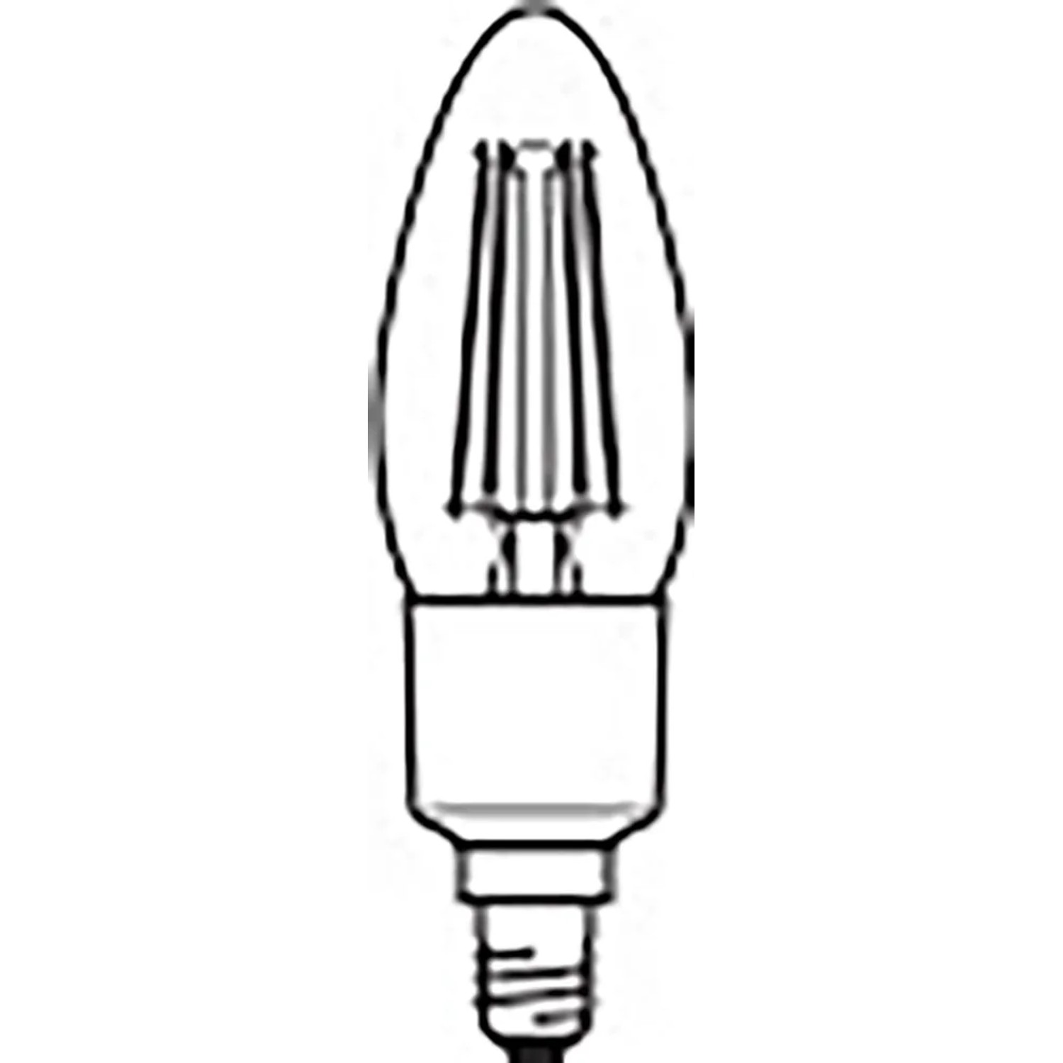 Ledvance Smart+ Filament LED Lampe, E14, 4W, Kerzenform, transparent.