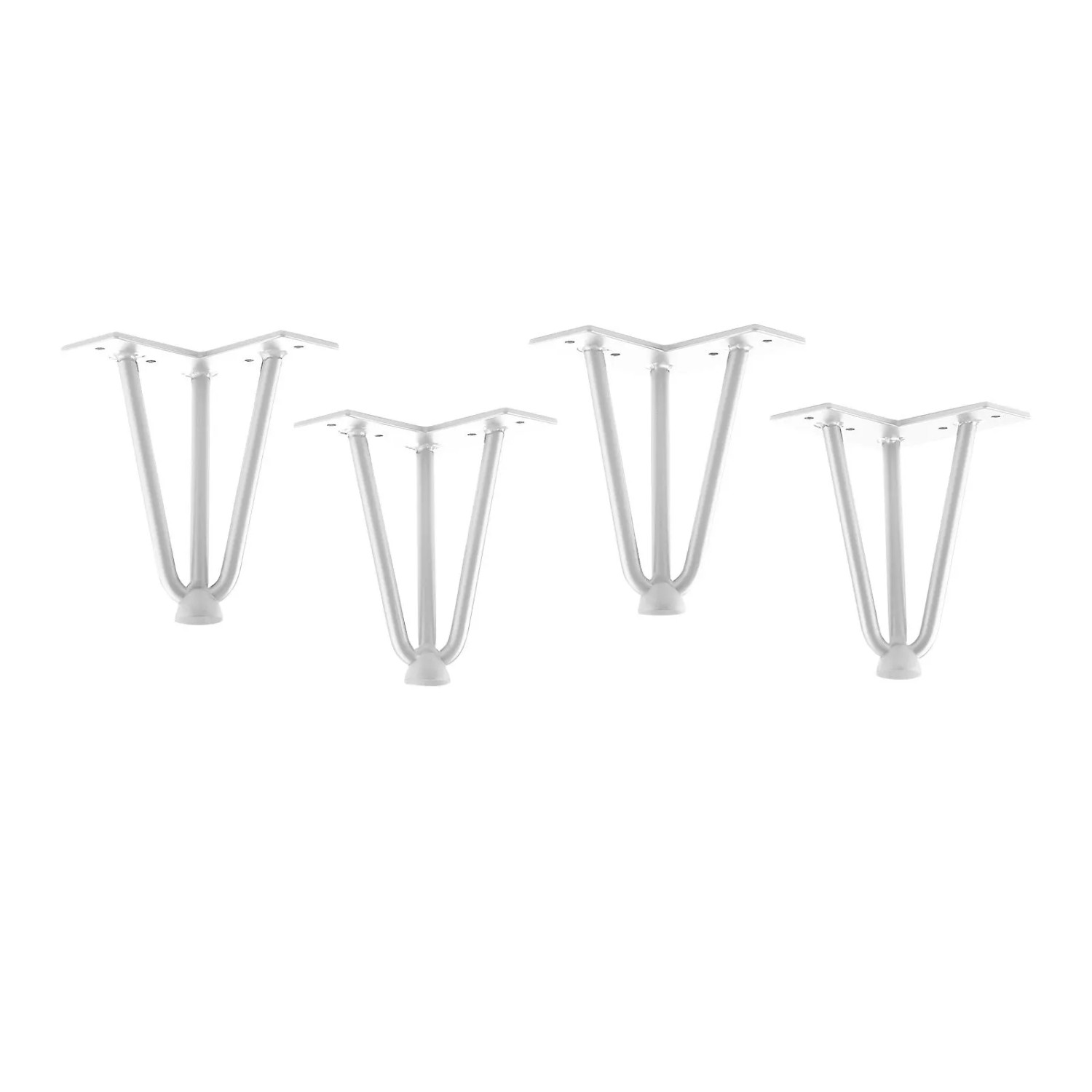 SOTECH 4 Stück Haarnadelbeine Baustahloptik Höhe 150 mm Weiß