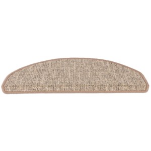 Beige, halbrunde Karat Stufenmatte Alto selbstklebend, 23,5x65 cm. Treppenschutz mit Umkettelung.