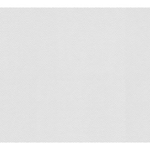 Weiße, überstreichbare Vliestapete mit feinem Punkte-Muster für individuelle Wandgestaltung.