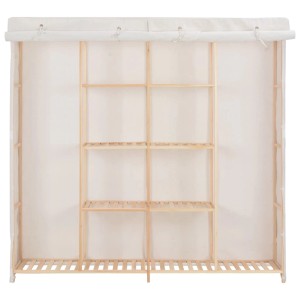 Weißer vidaXL Kleiderschrank (173x40x170cm) mit Stoffbezug und Holzrahmen. Schrank für Kleidung und Accessoires.