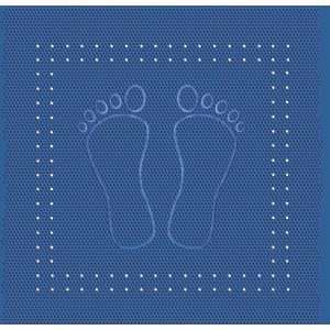 Blaue Kleine Wolke Duscheinlage Foot, 55x55cm, mit Fußabdruck-Design und rutschfester Oberfläche.