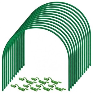 TTL GARDEN Pflanztunnel Bogen 65 x 60 cm 12er Set mit 36 Clips Beet Tunnel Frühbeet Gewächshaus Folientunnel Pflanzenschutz