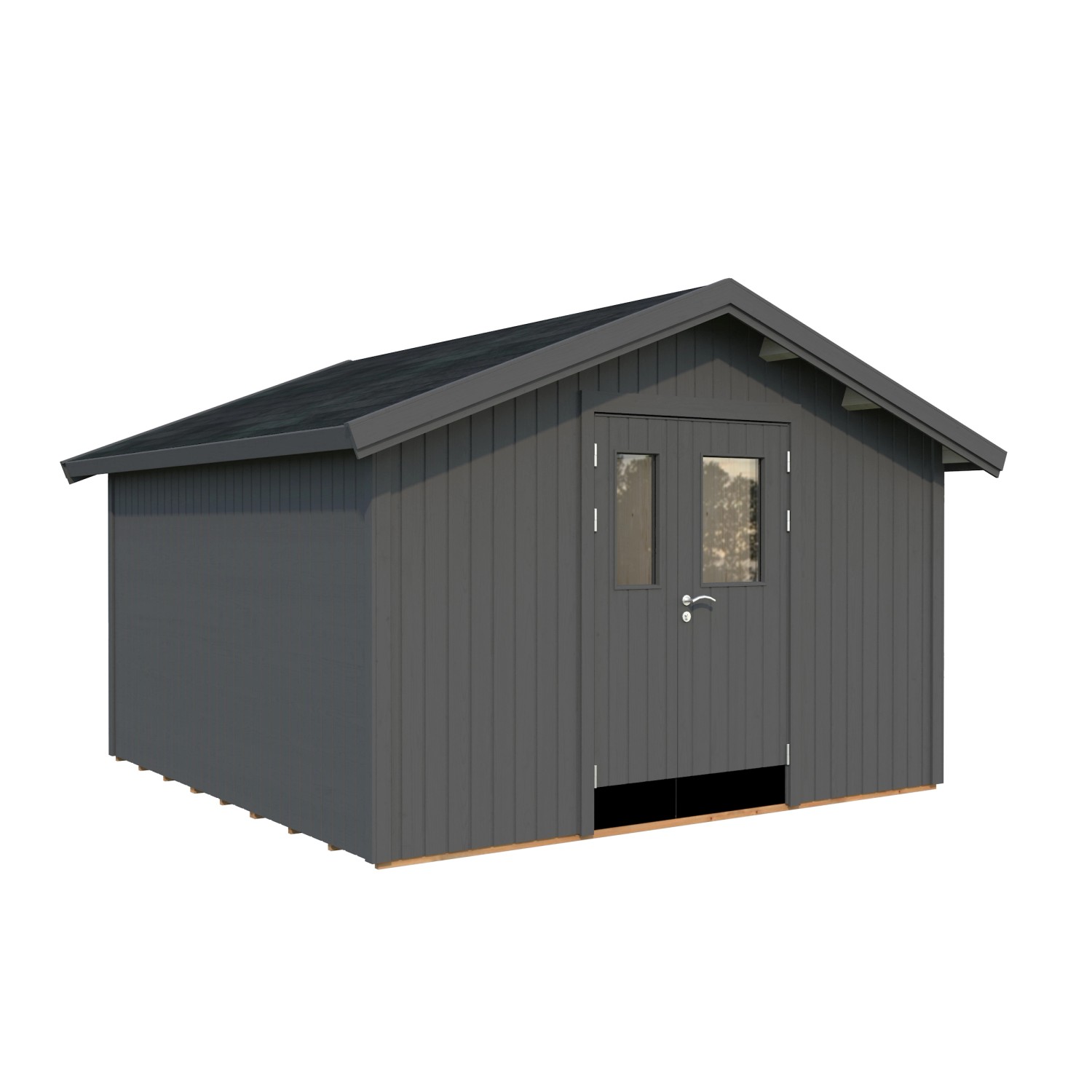 Palmako Gerätehaus Lucas 348 x 354 cm Lackiert Dunkelgrau FSC® günstig online kaufen