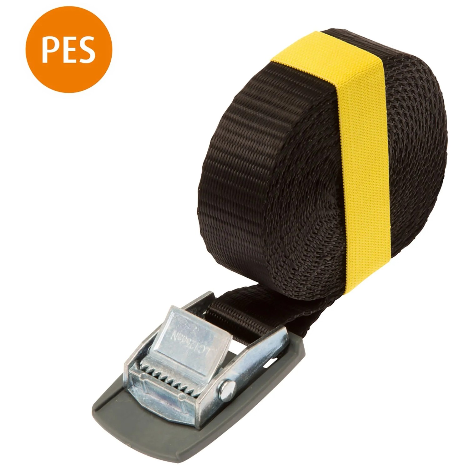 Conacord Spanngurt PES Klemmschloss mit Schutzplatte 25 mm Länge 2 m Schwarz