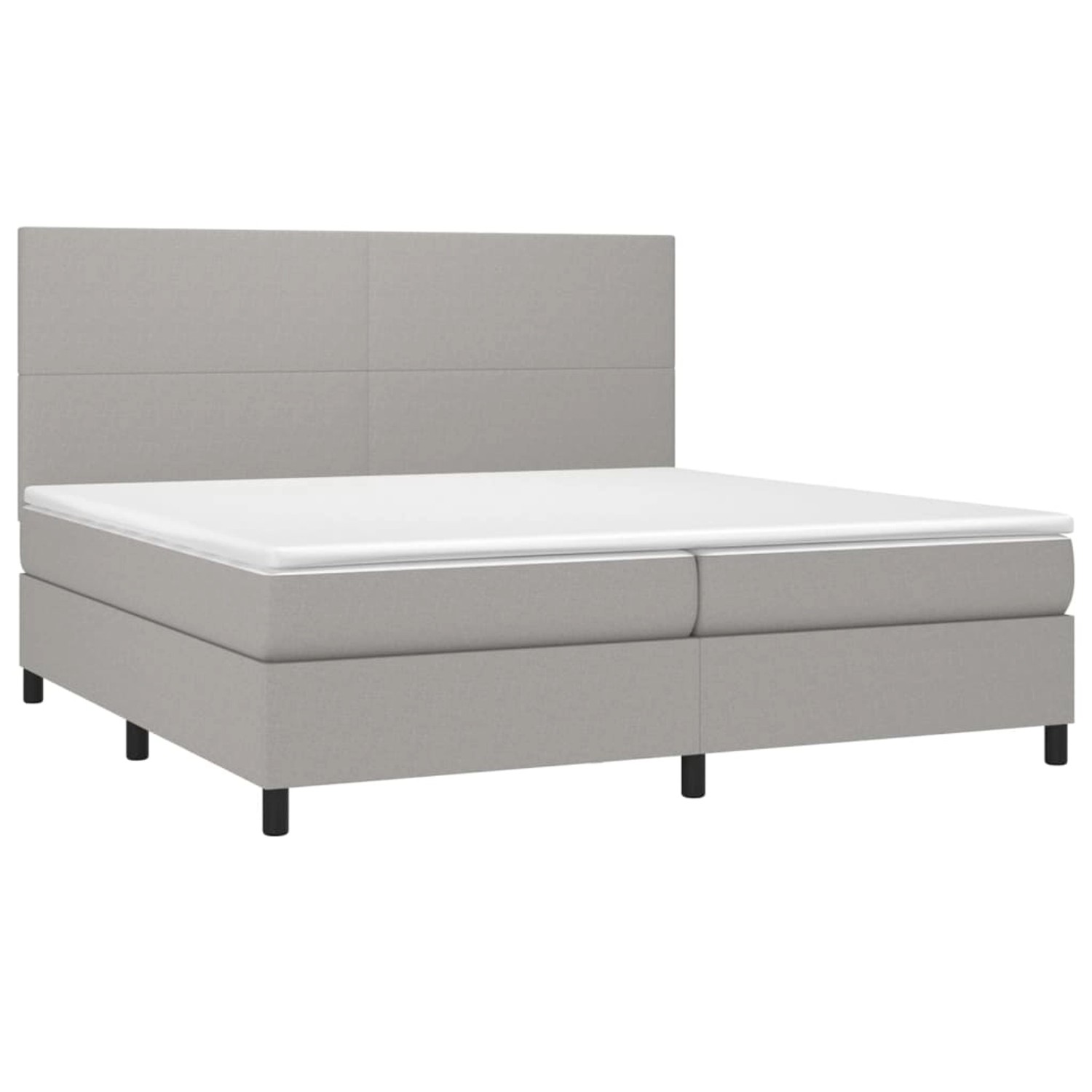 vidaXL Boxspringbett mit Matratze & LED Hellgrau 200x200 cm Stoff 3134741 günstig online kaufen