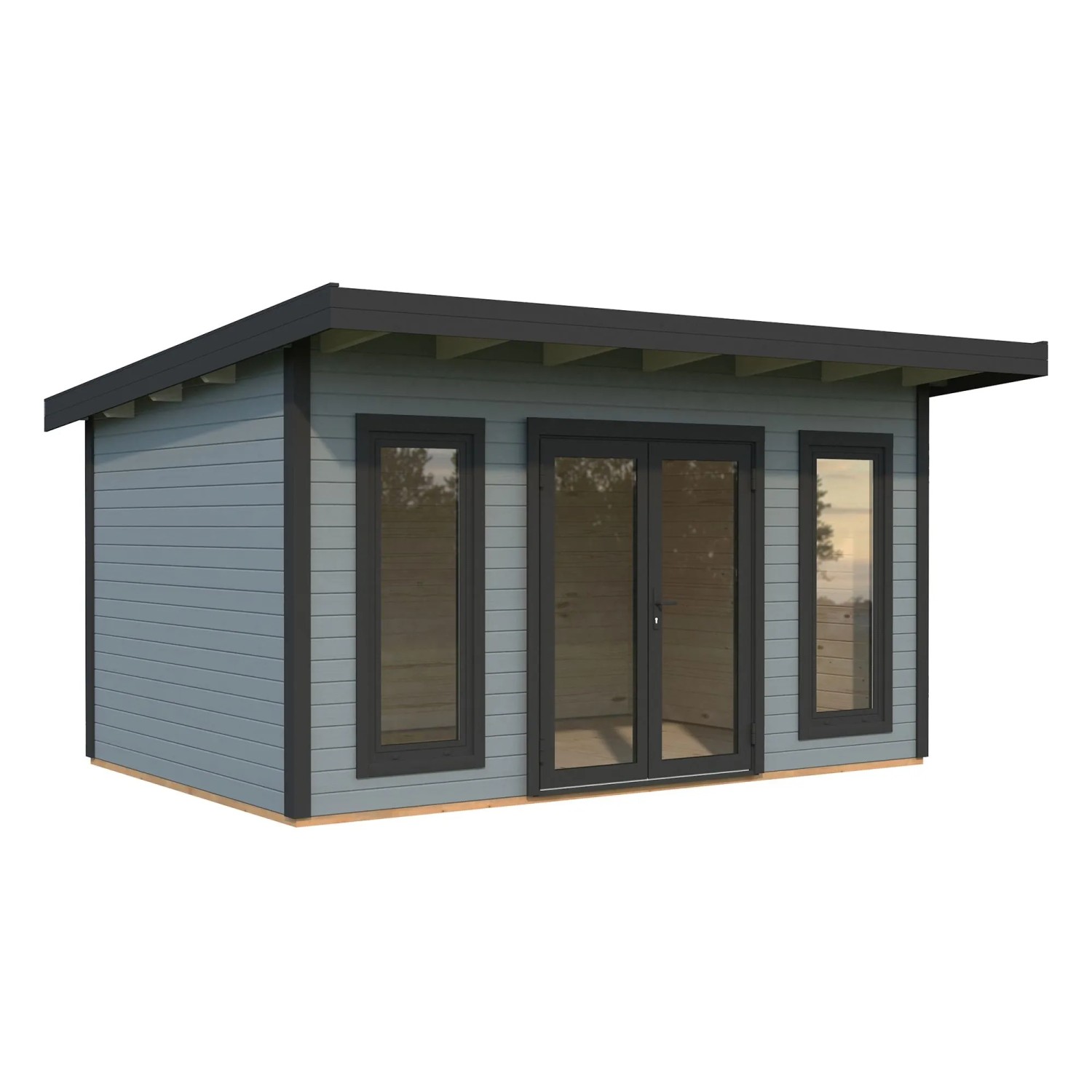 Palmako Holz-Gartenhaus Aurelia Pultdach Lackiert 446 cm x 300 cm 12,7 m²