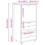 vidaXL Rollschrank Mit Rad Braun 53 x 39 x 103 cm Massivholz Kiefer 42032395_9