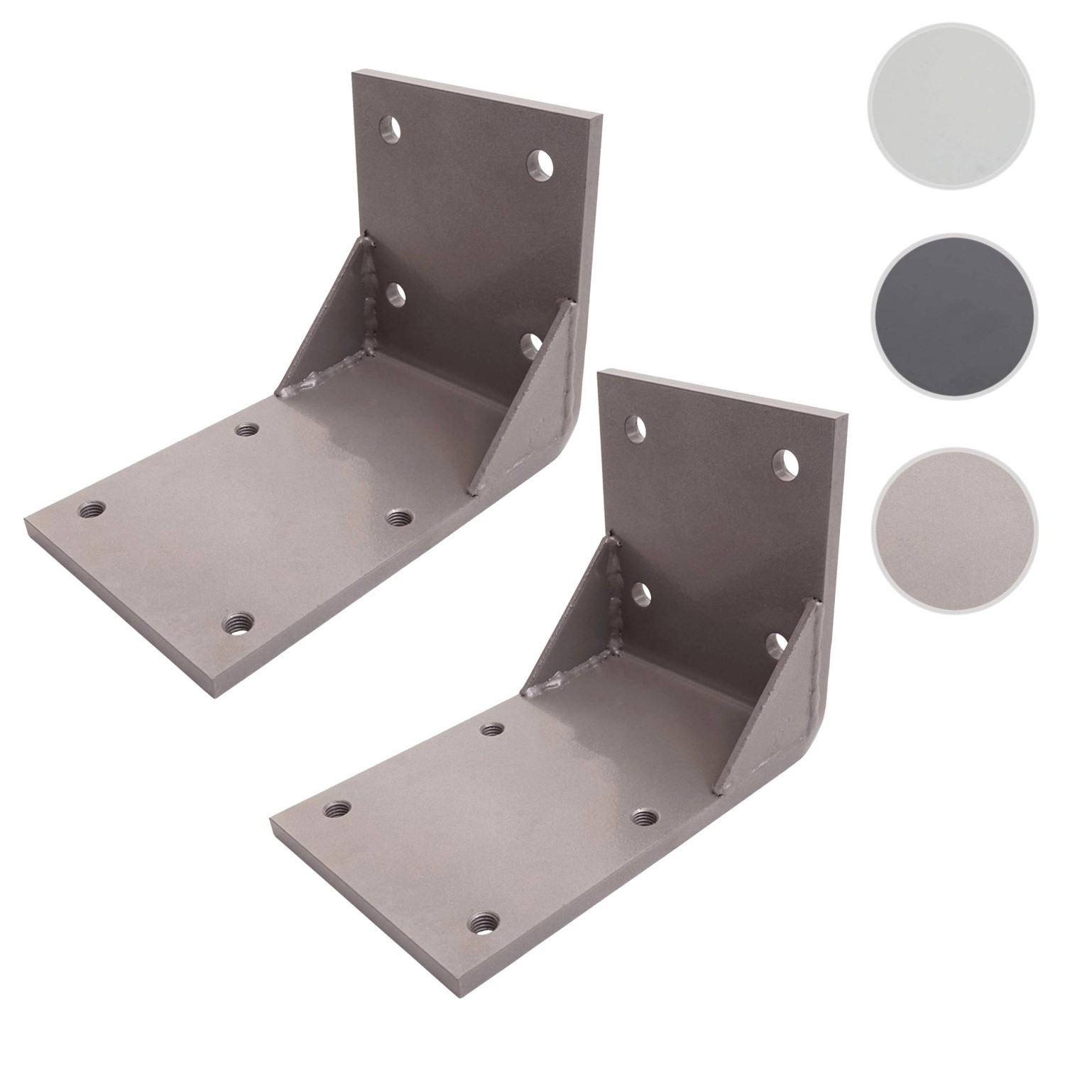 2er-Set MCW Deckenadapter für Kassettenmarkise H122/H123, Deckenmontage Halterung aus Stahl, grau.
