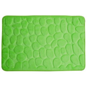 Grüner Euroshowers Badvorleger Rimini mit Steinoptik und Memory Schaum, 60x95 cm.