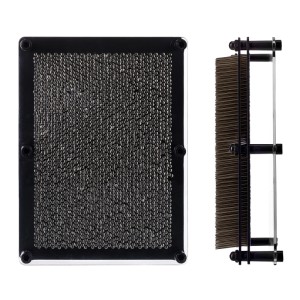 Relaxdays Nagelbrett Metall Kunststoff Silber Schwarz 18 cm x 13 cm x 3,5 cm 0,6 kg