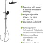 Wenko Duschsystem Softwater Chrom: Duschkopf, Handbrause und höhenverstellbare Stange aus Edelstahl.