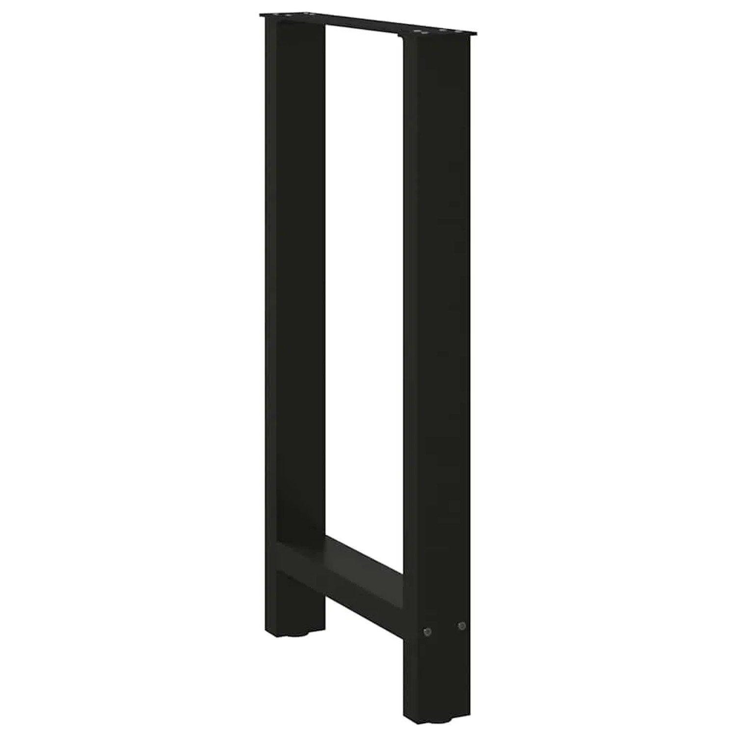 Zwei schwarze vidaXL Bartischbeine aus Stahl, 50x90 cm, für individuelle Tische.