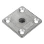 SOTECH KEA Tischbeinverbinder, eckige Metallplatte mit M8 Innengewinde und vier Schraublöchern.