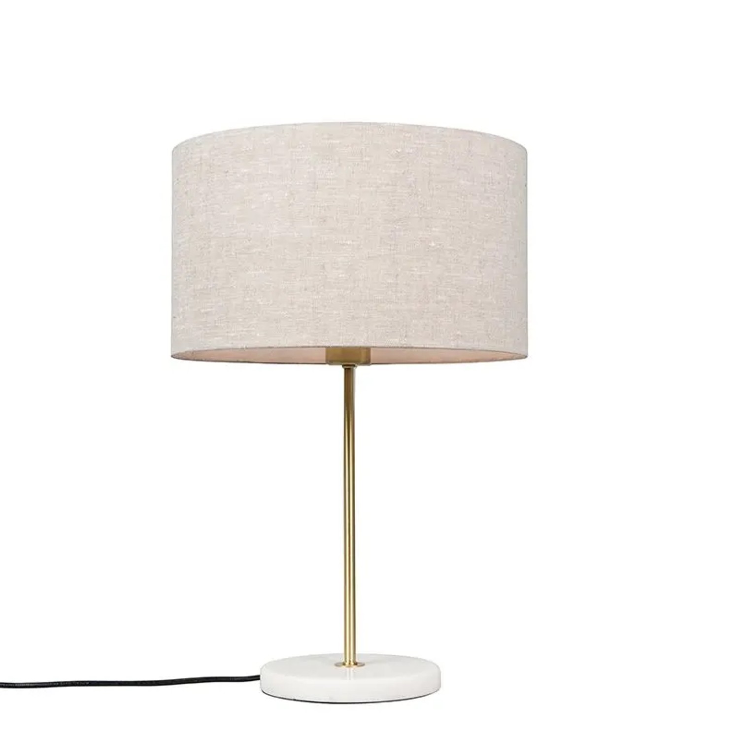 QAZQA Messing Tischlampe mit Grauem Schirm 35 cm Kaso